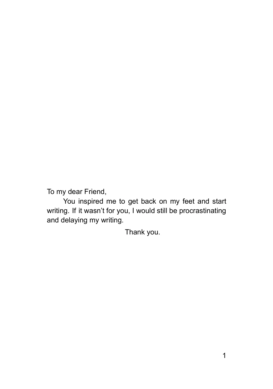 Arduina by Adrian Galarza, dedication, printed page 1