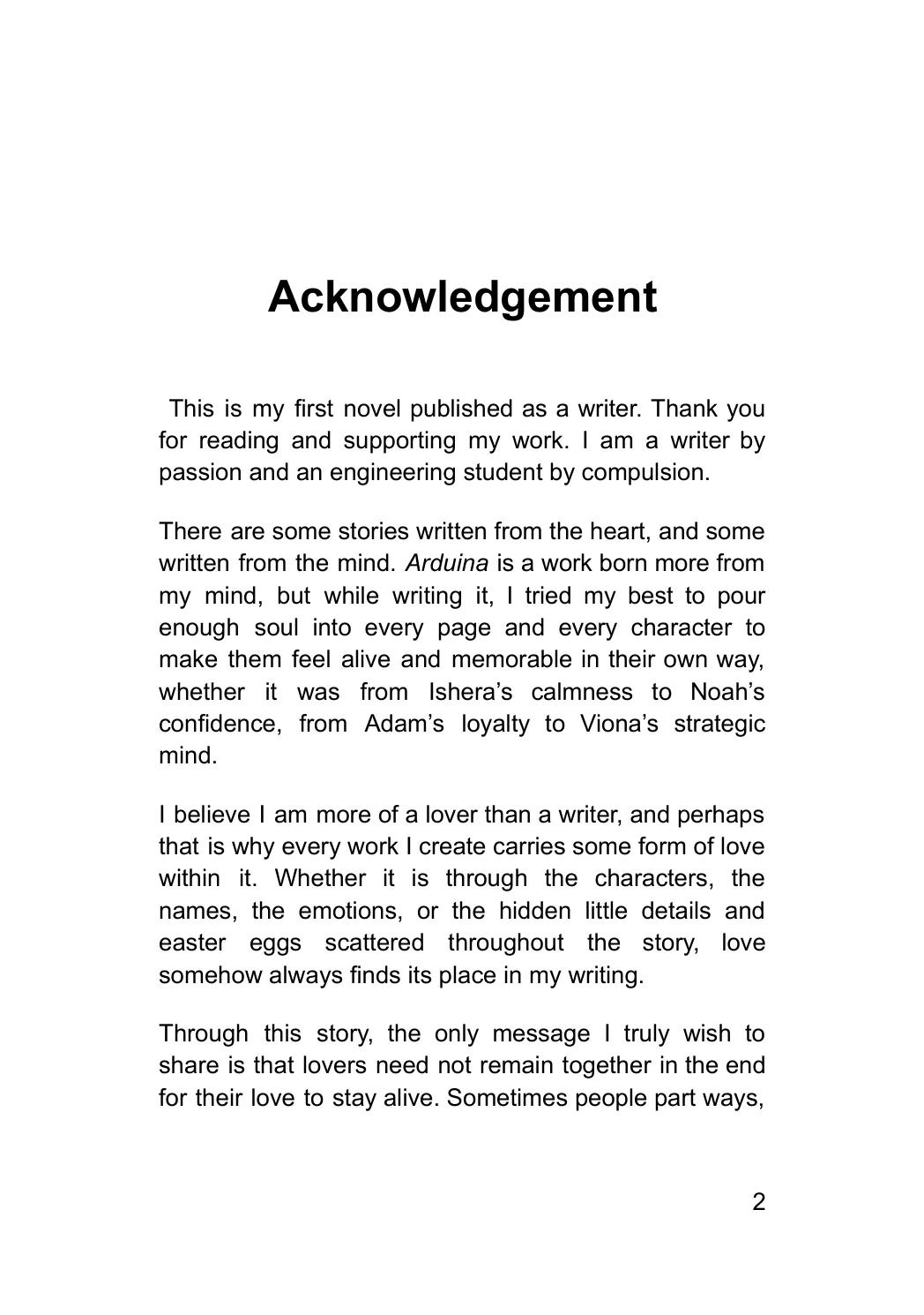 Arduina by Adrian Galarza, acknowledgement, printed page 2
