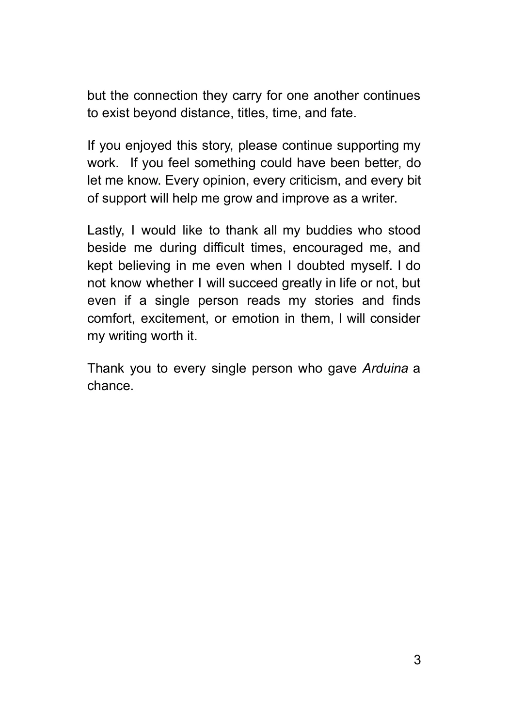 Arduina by Adrian Galarza, acknowledgement, printed page 3
