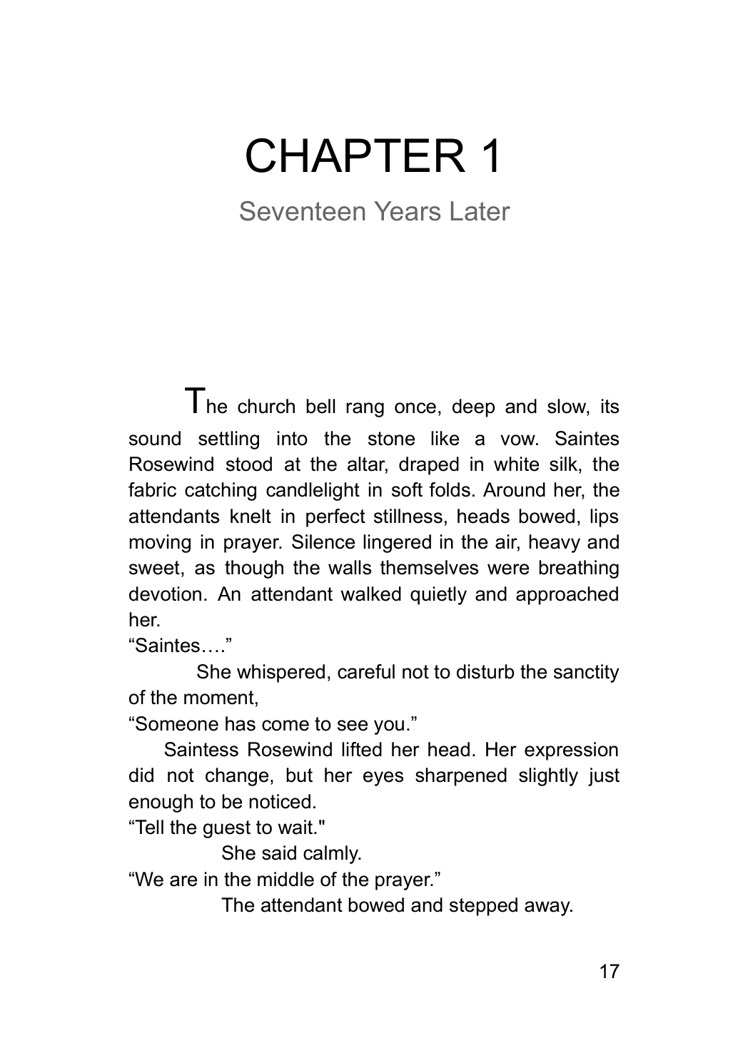 Arduina by Adrian Galarza, Chapter 1, Seventeen Years Later, printed page 17