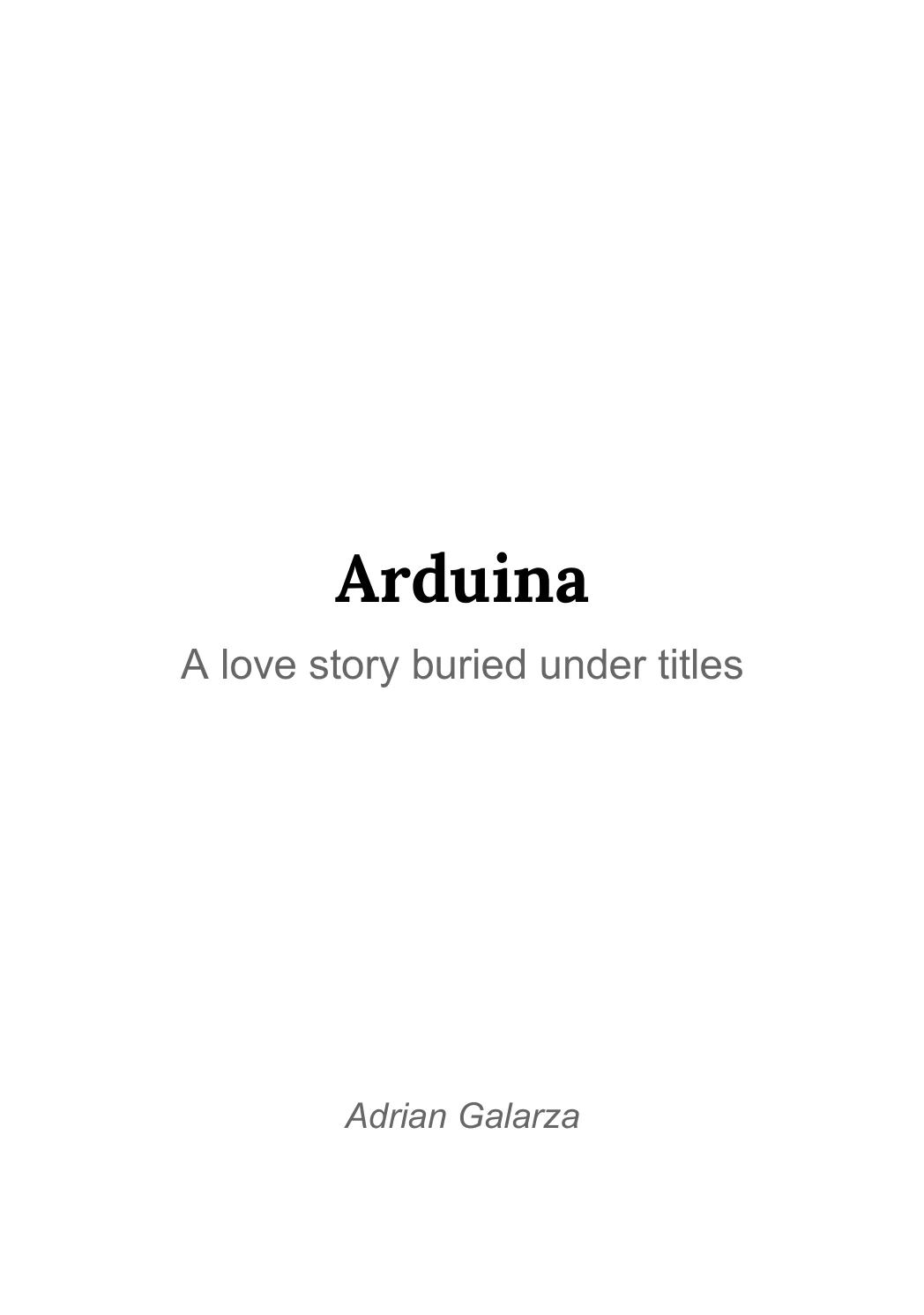 Arduina by Adrian Galarza, title page from the official book preview